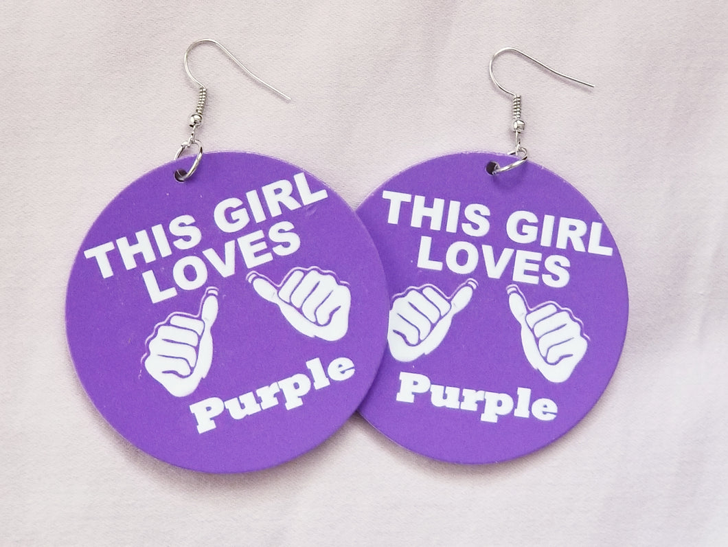 This Girl Loves Purple! Earrings