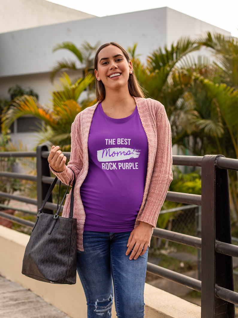 Best Moms Rock Purple T-shirt for Women