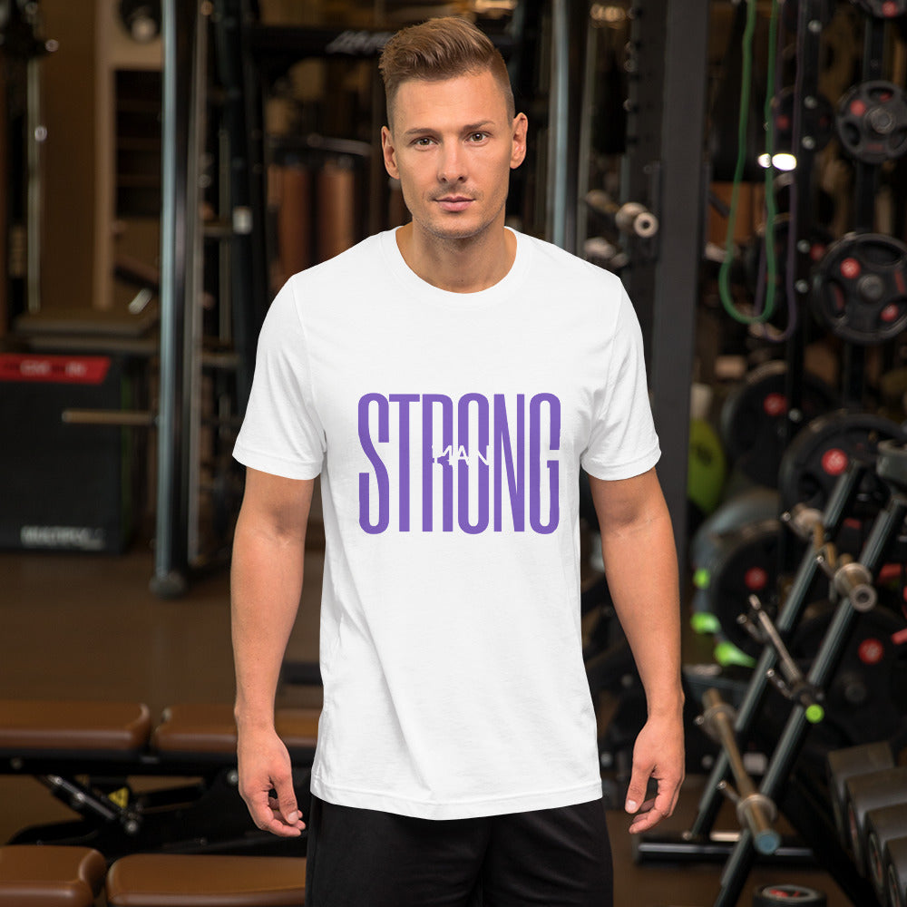 Strong Man Purple Short Sleeve T-Shirt for Men