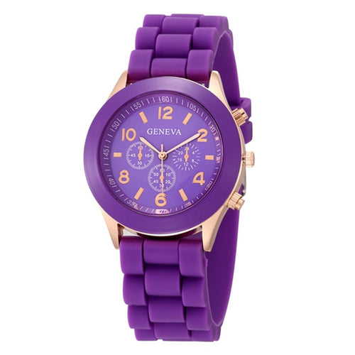 Women's Cute & Sporty Purple Silicone Analog Watch - Accessories