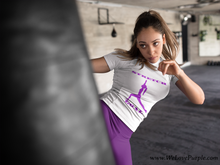 Load image into Gallery viewer, Purple or White Stretch Goal T-Shirt for Women