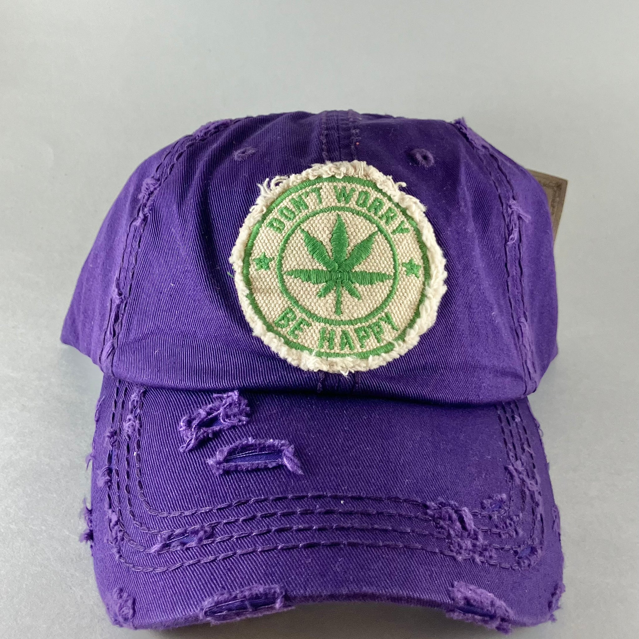 Purple Baseball Caps - 3 Varieties! - Don't Worry Be Happy - Hats - Men or Women