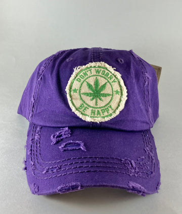 Purple Baseball Caps - 3 Varieties! - Don't Worry Be Happy - Hats - Men or Women