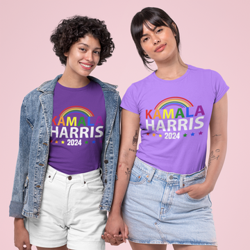 Purple LGBTQ Kamala Harris 2024 T-Shirt for Women