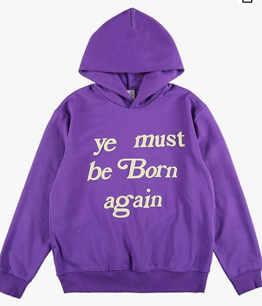 Nagri Purple Ye Must Be Born Again 100% Cotton Hoodie