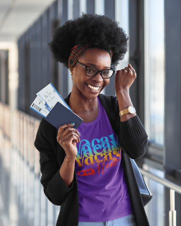 Purple Vacay Mode T-Shirt for Women in Colorful Ombre