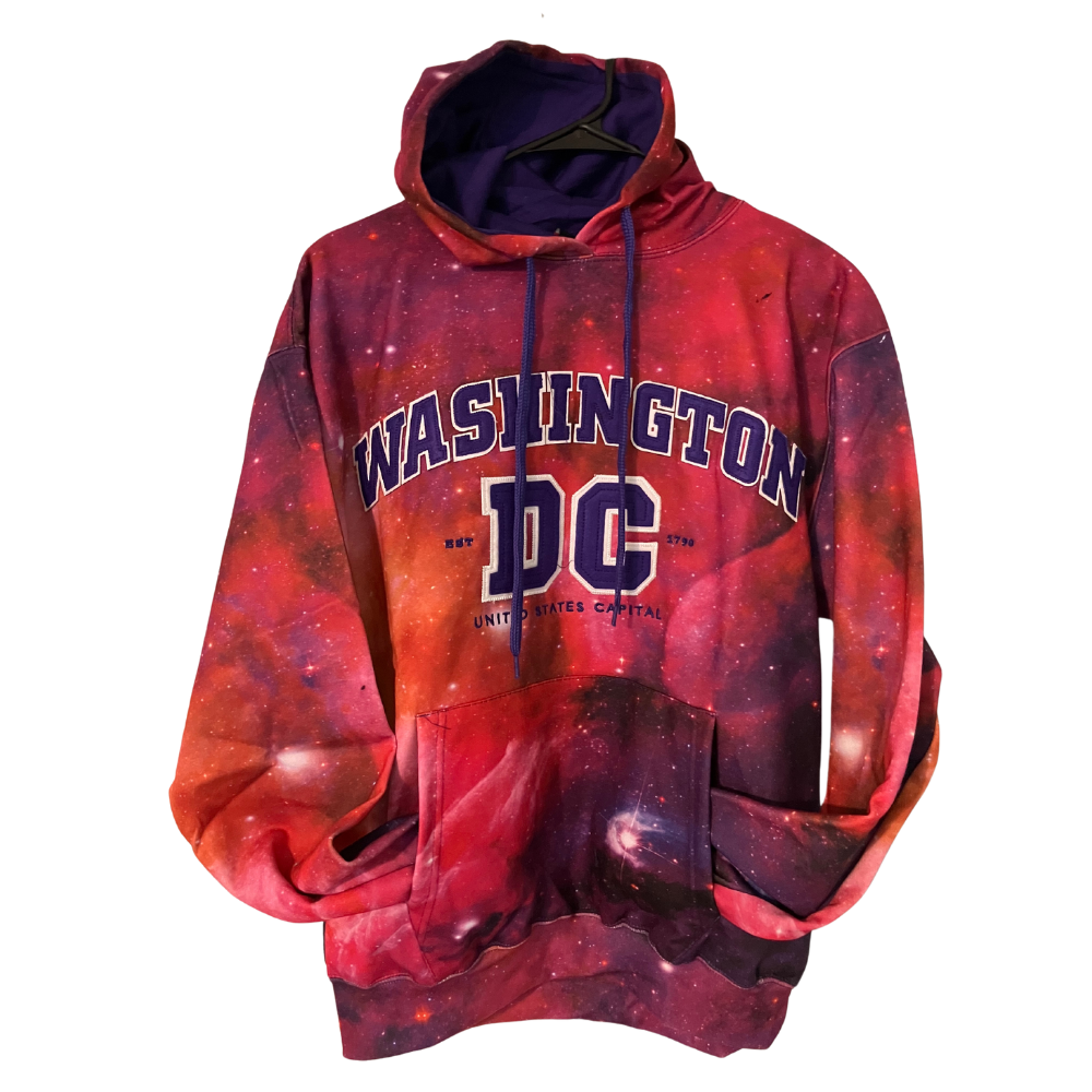 Purple & Red Washington DC Pullover Sweatshirt Hoodie for Men & Women