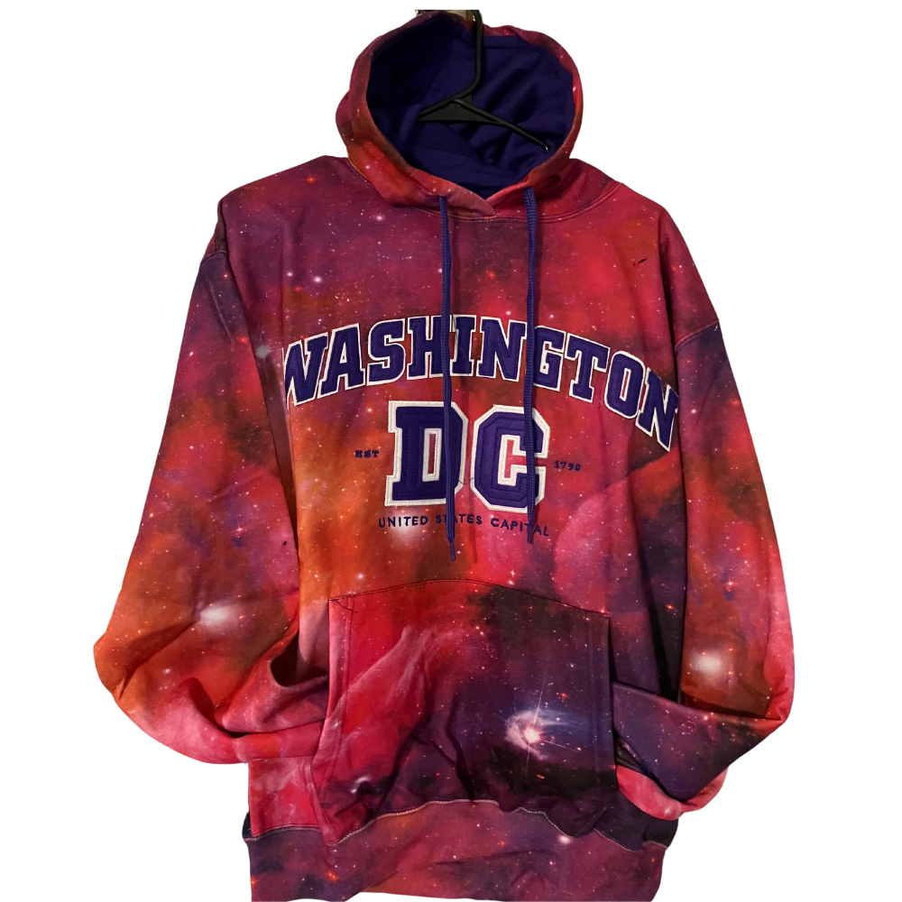 Purple & Red Washington DC Pullover Sweatshirt Hoodie for Men & Women