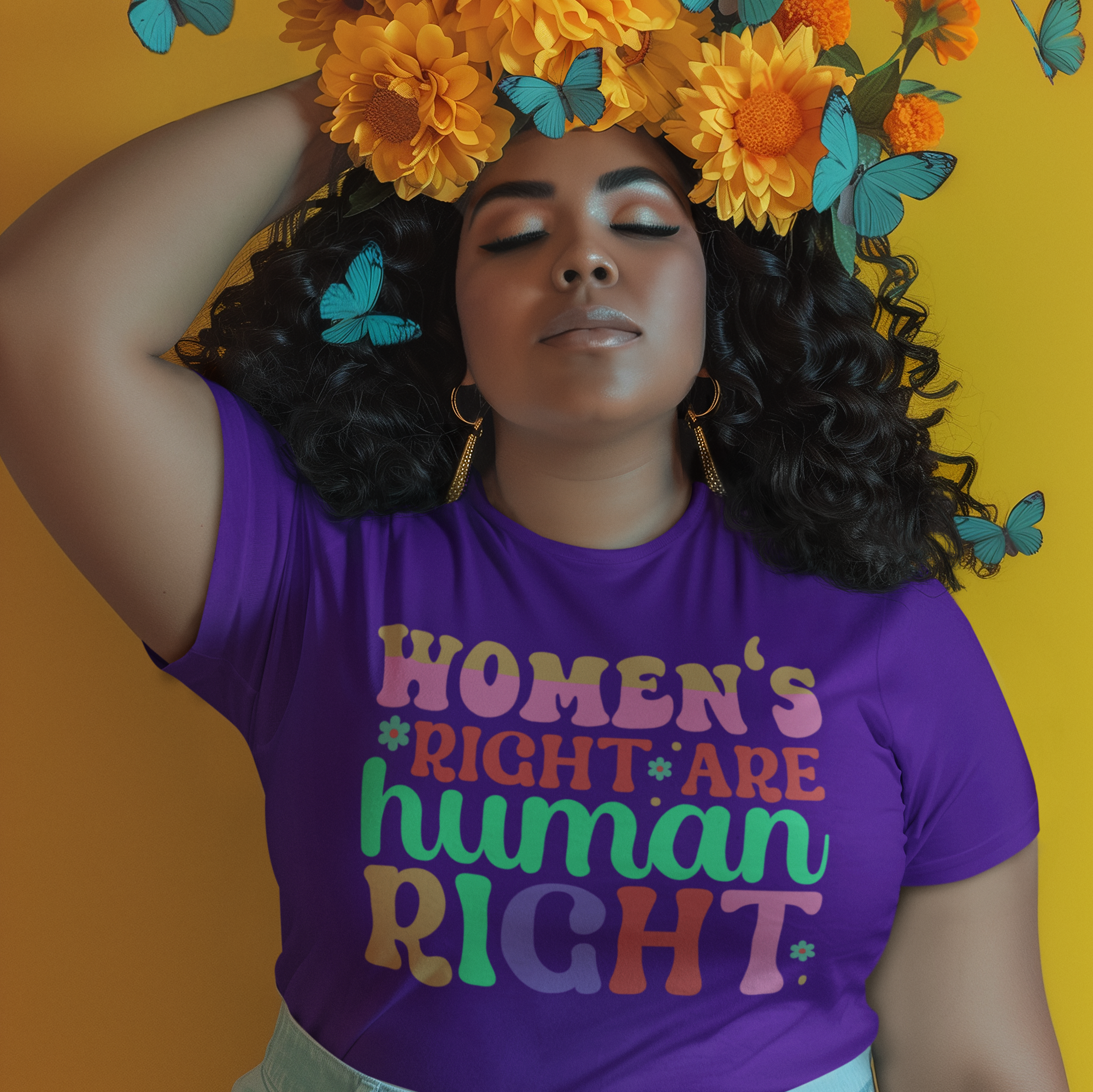 Women's Right are Human Right Purple Tee Shirt