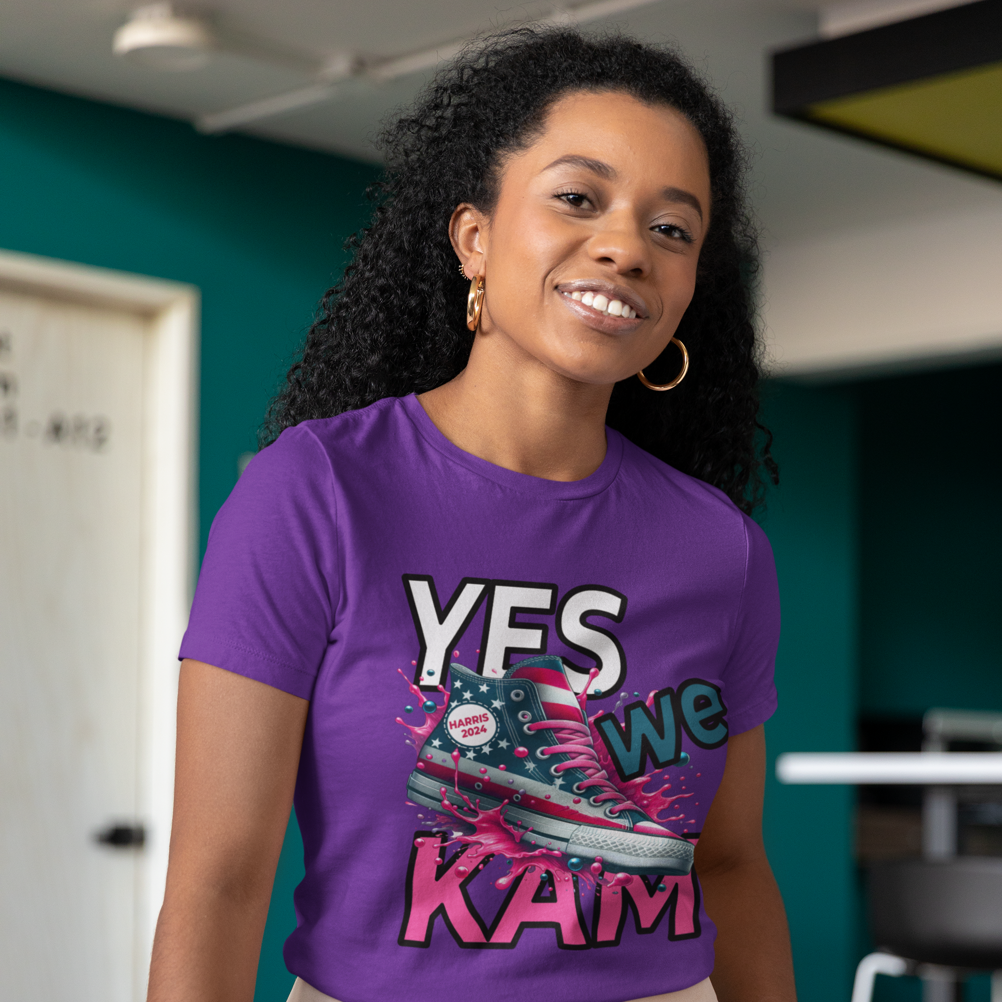 Yes We Kam - Purple or Lilac Kamala Harris for President T-Shirt for Women