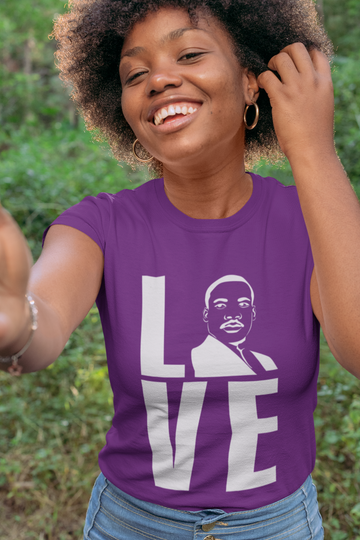 Love Dr. Martin Luther King Purple T-shirt for Women