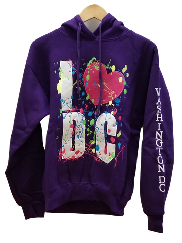 Purple Pink Heart Love DC Sweatshirt Hoodies for Women